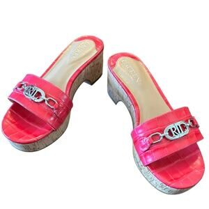 Lauren Ralph Lauren Roxanne Slide Platform Sandals Sport Pink NEW Size 8.5